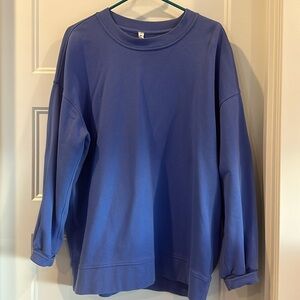 Lululemon women’s perfectly oversized crew sweatshirt wild indigo blue sz 10